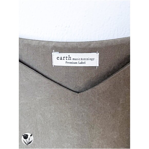 Women's Earth Music & Ecology Mini Dress S / M Khaki Slip Strap Faux Suede Japan - Picture 5 of 12